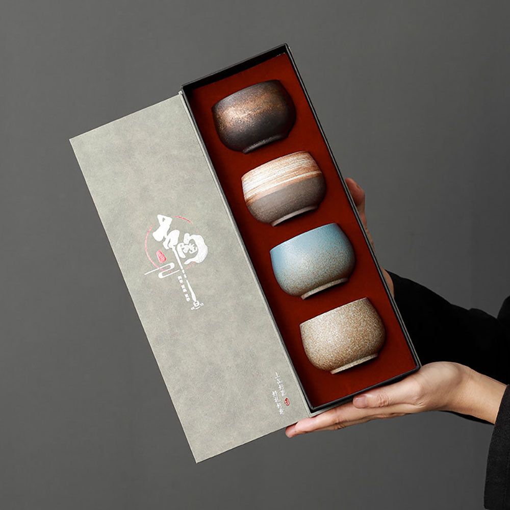 Coarse Pottery Gongfu Tea Cup Set
