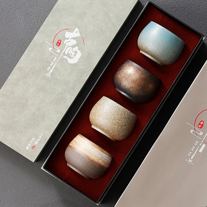 Coarse Pottery Gongfu Tea Cup Set