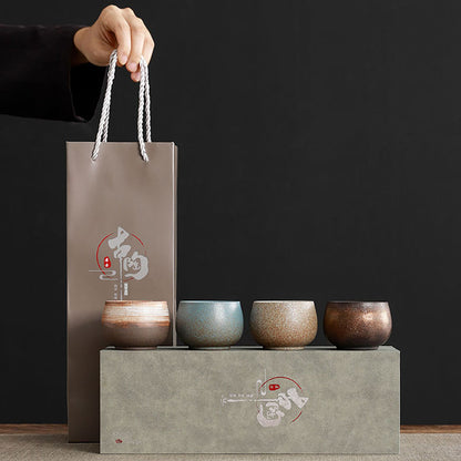 Coarse Pottery Gongfu Tea Cup Set
