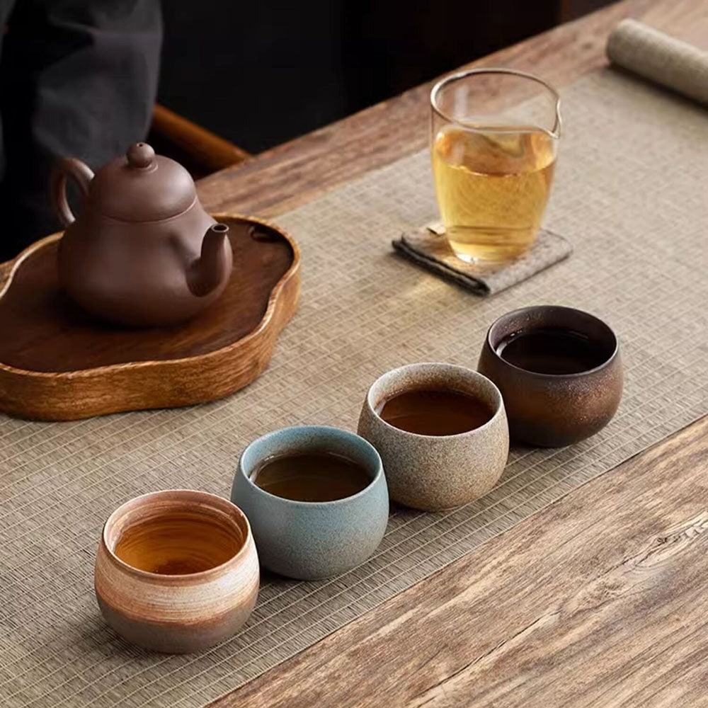 Coarse Pottery Gongfu Tea Cup Set