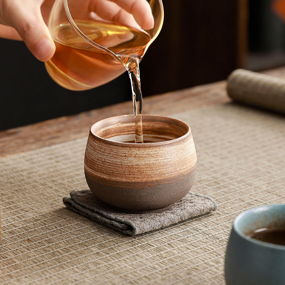 Coarse Pottery Gongfu Tea Cup Set
