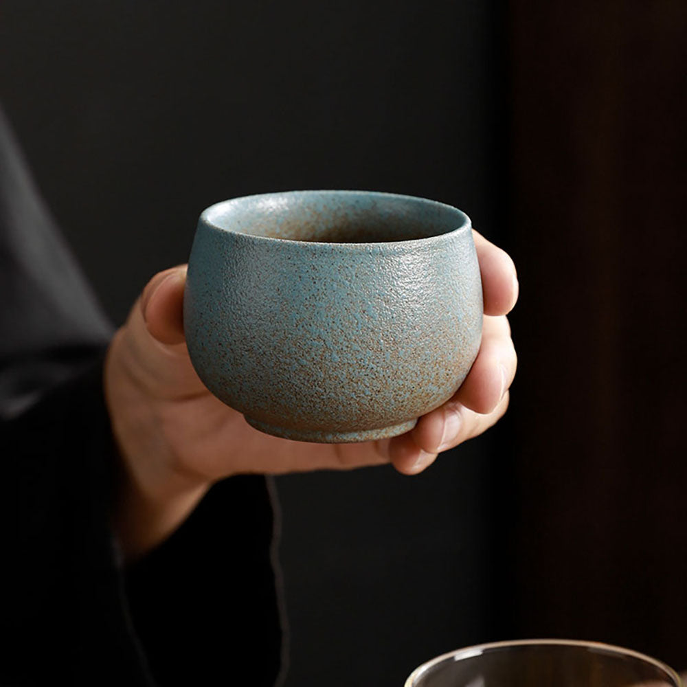 Coarse Pottery Gongfu Tea Cup Set
