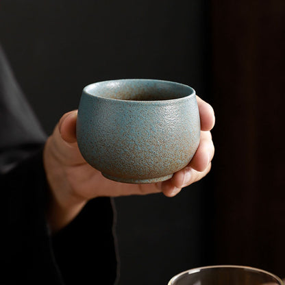 Coarse Pottery Gongfu Tea Cup Set
