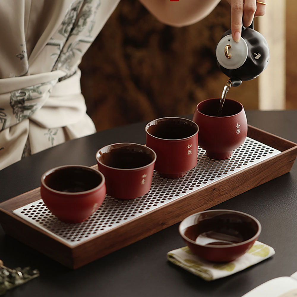 Ceramic Five Blessings Gongfu Tea Cup Set
