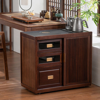 Walnut Integrated Movable Tea Table