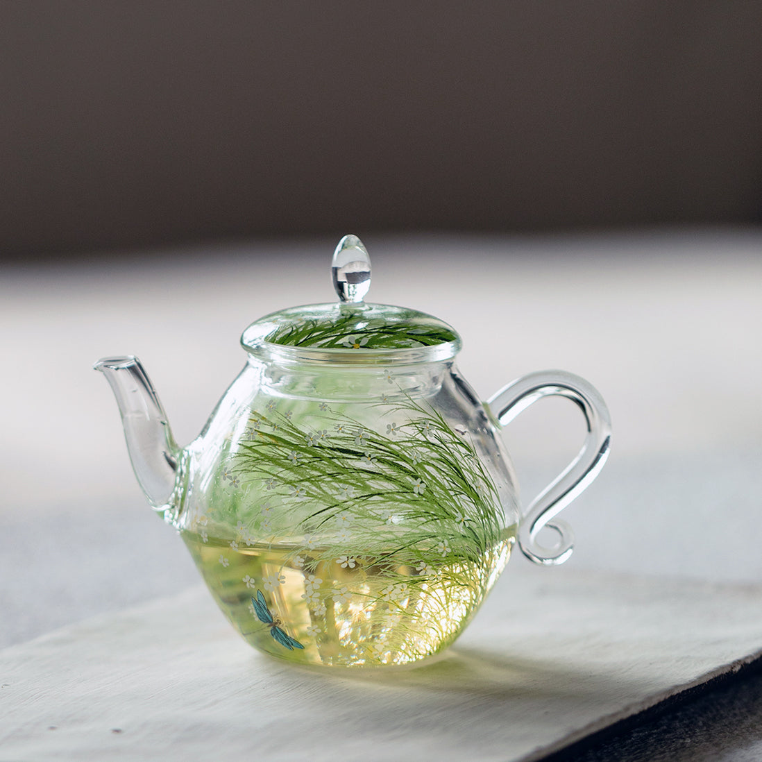 Flower Borosilicate Glass Teapot