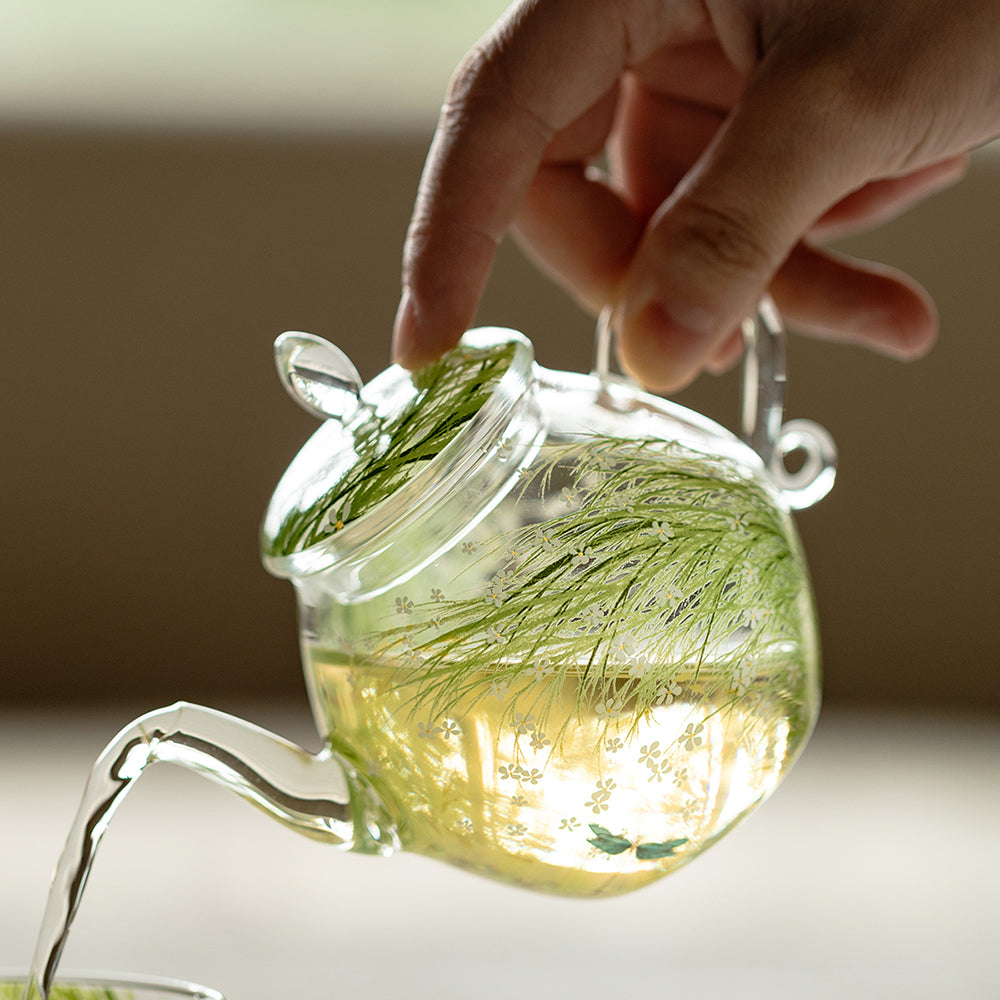 Flower Borosilicate Glass Teapot