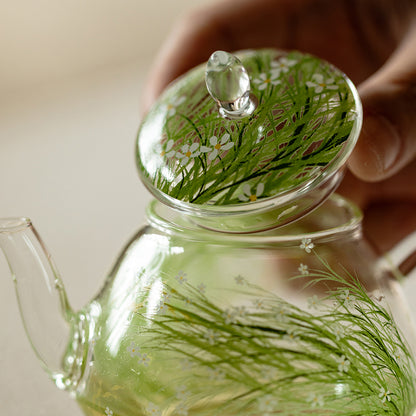 Flower Borosilicate Glass Teapot