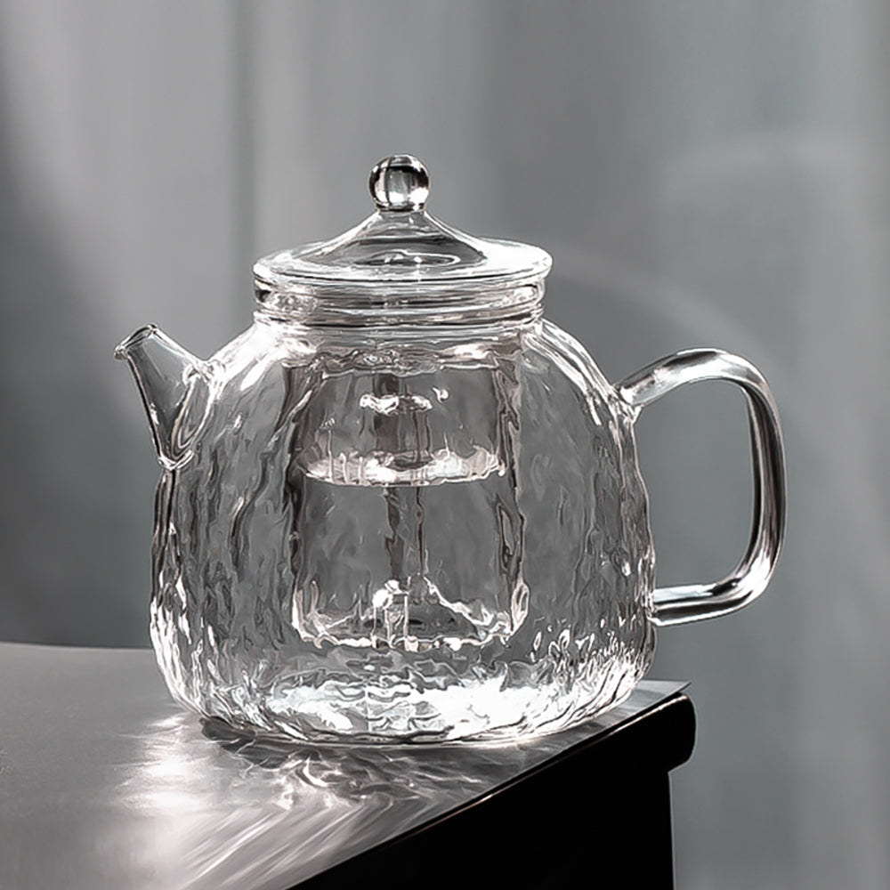 Tree Grain Glass Teapot With Steam Infuser
