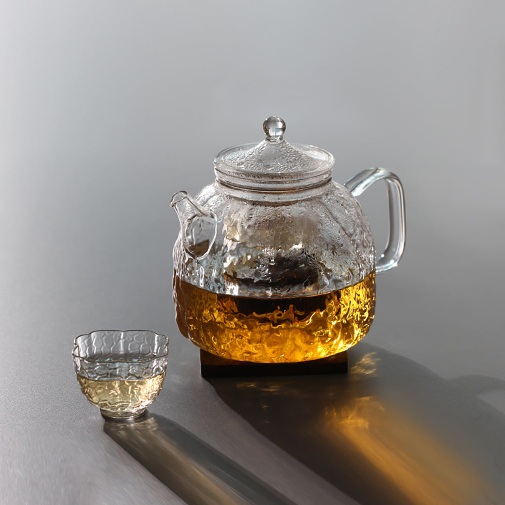 Tree Grain Glass Teapot With Steam Infuser