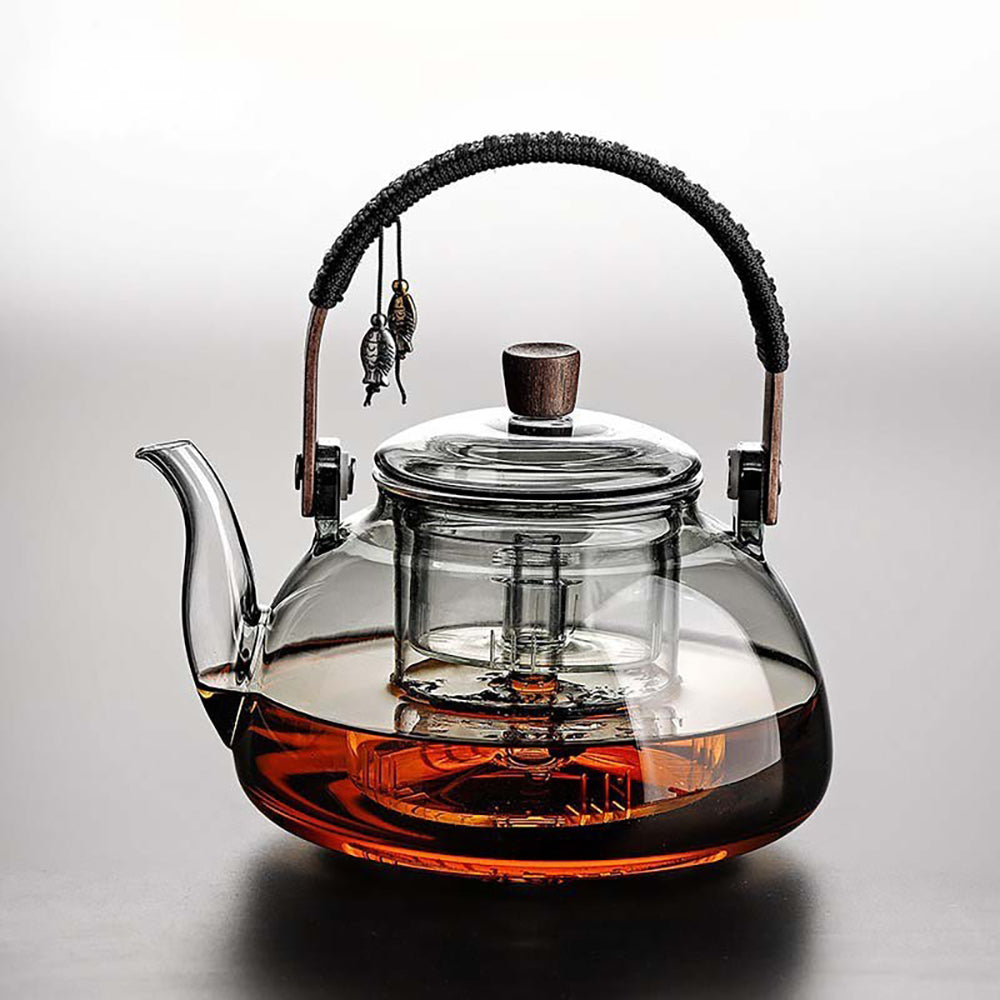 Grey Glass Teapot With Steam Infuser