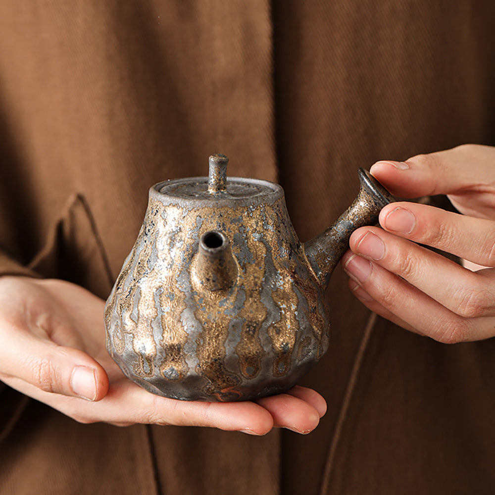 Japanese Pottery Hammered Teapot
