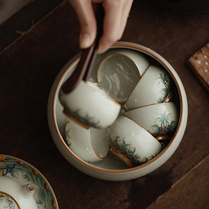 Waves And Cliffs Ruyao Porcelain Tea Washer