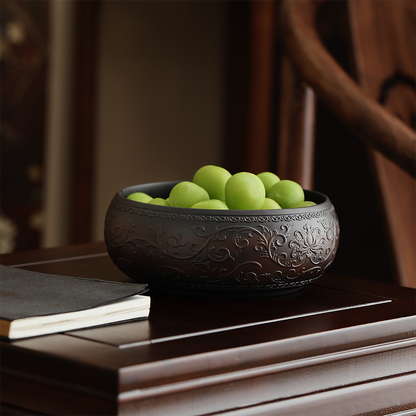 Entwined Lotus Purple Pottery Tea Washer