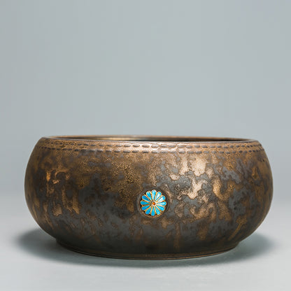 Enamel Daisy Coarse Pottery Tea Washer