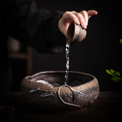 Lotus Coarse Pottery Tea Washer
