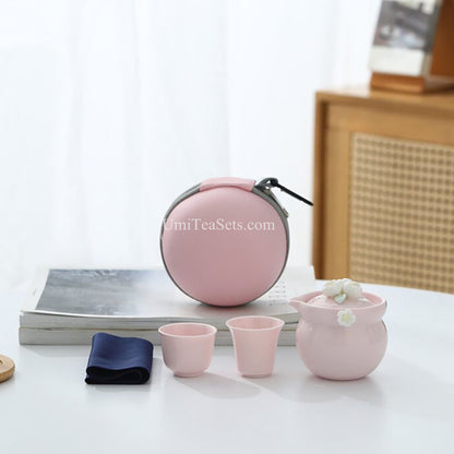 Pink Porcelain Jasmine Travel Tea Set