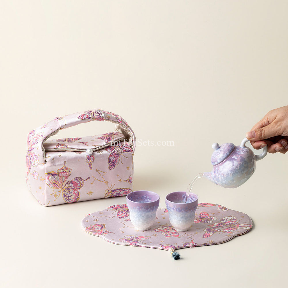 Purple Ruyao Porcelain Travel Tea Set