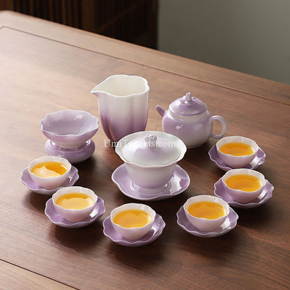 Gradient Purple Porcelain Tea Set
