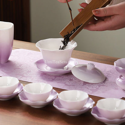 Gradient Purple Porcelain Tea Set