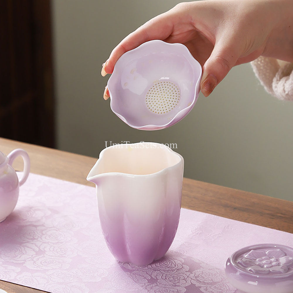 Gradient Purple Porcelain Tea Set