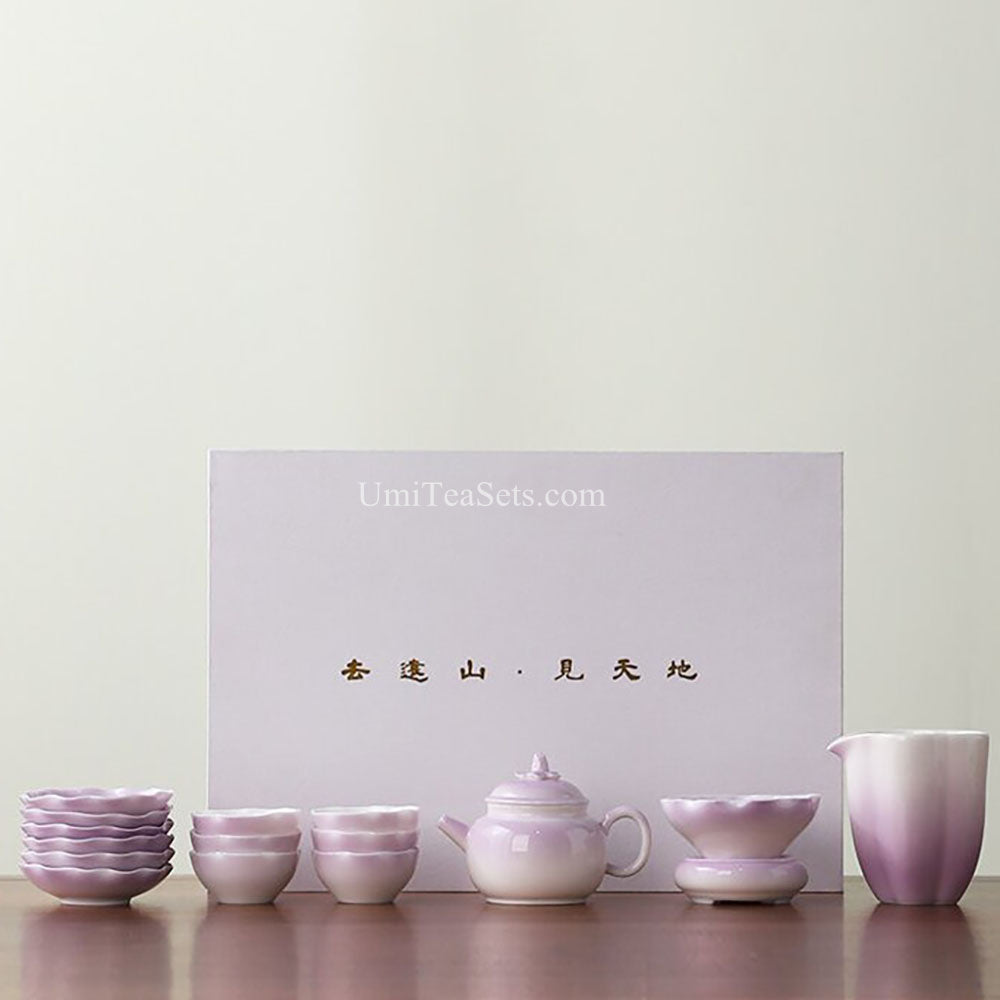 Gradient Purple Porcelain Tea Set