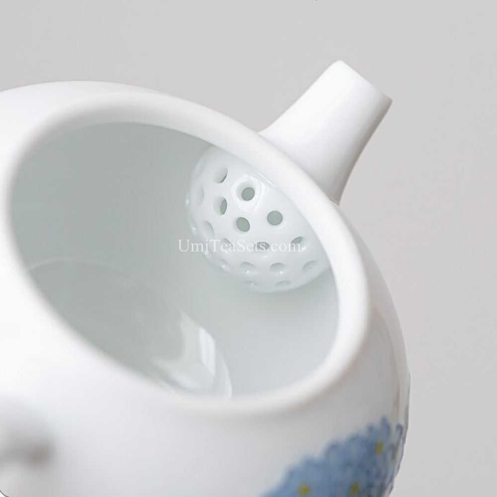 Blue Hydrangea Porcelain Tea Set