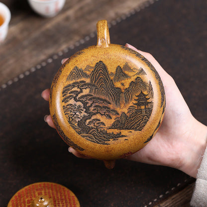 Yixing Dragon Bone Gold Sand Dragon Teapot