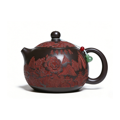 Yixing Purple Clay Peony Xi Shi Teapot