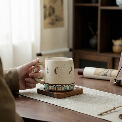 Dunhuang Flying Apsaras Ceramic Tea Cup With Infuser
