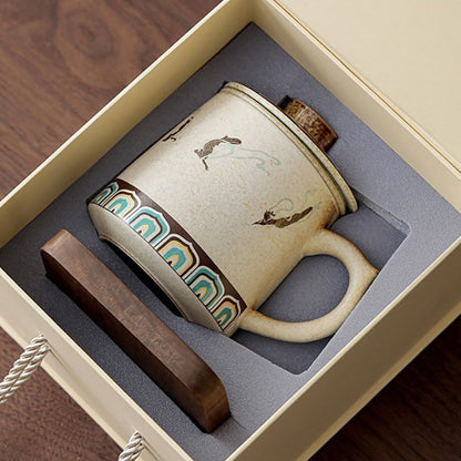 Dunhuang Flying Apsaras Ceramic Tea Cup With Infuser