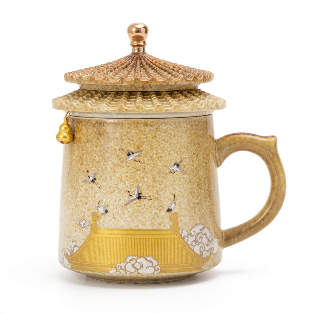 Auspicious Crane Ceramic Palace Museum Teacup