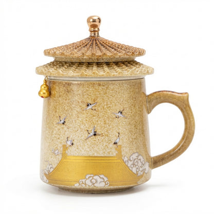 Auspicious Crane Ceramic Palace Museum Teacup
