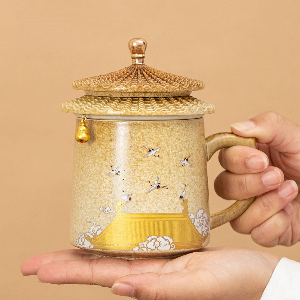Auspicious Crane Ceramic Palace Museum Teacup