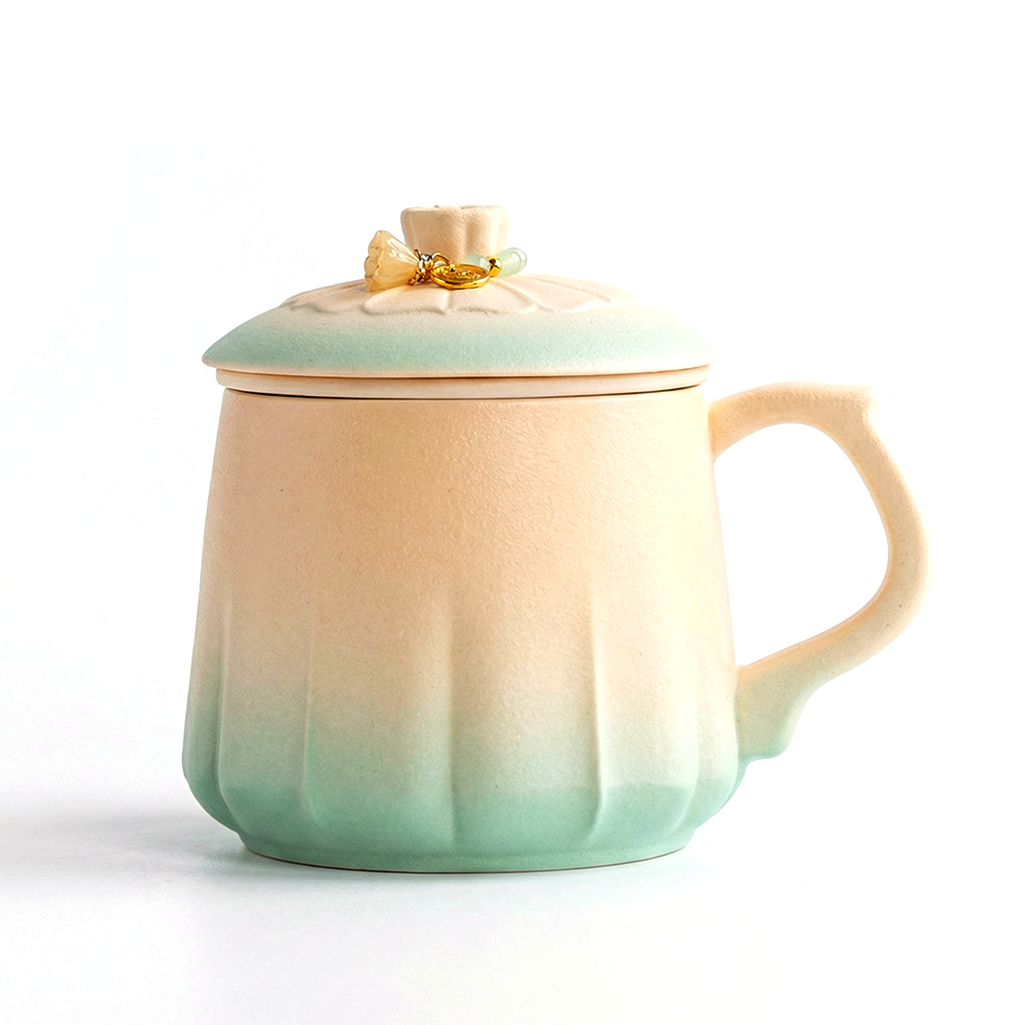 Gradient Ceramic Tea Cup With Infuser