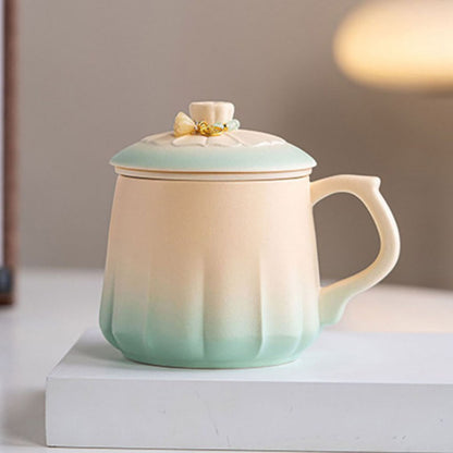 Gradient Ceramic Tea Cup With Infuser