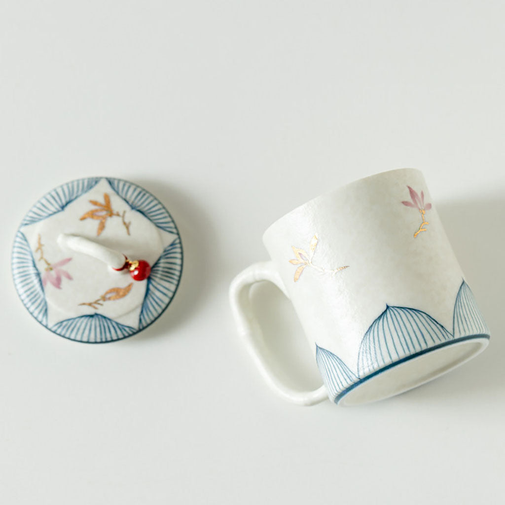 Bamboo Orchid Ceramic Tea Cup With Infuser