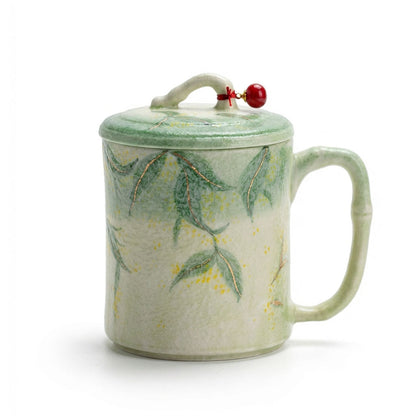 Bamboo Osmanthus Ceramic Tea Cup With Infuser