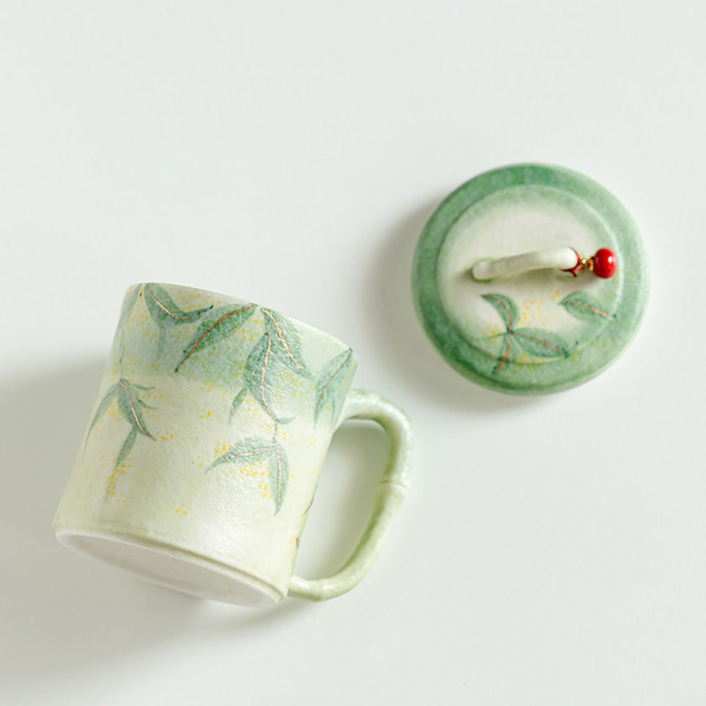 Bamboo Osmanthus Ceramic Tea Cup With Infuser