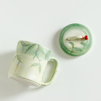 Bamboo Osmanthus Ceramic Tea Cup With Infuser