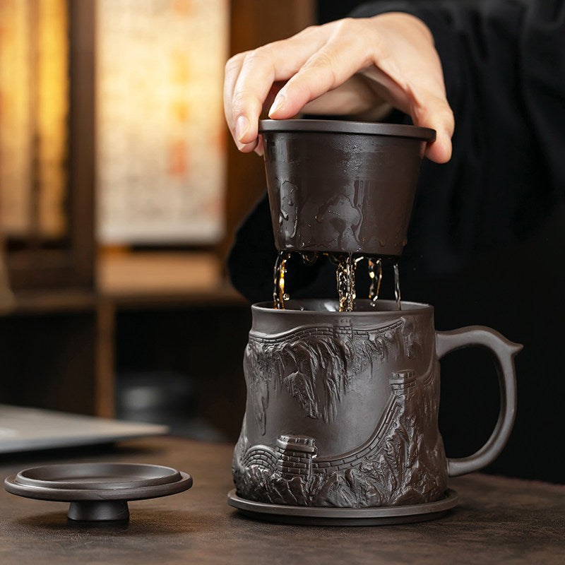 Great Wall Purple Clay Tea Cup With Infuser