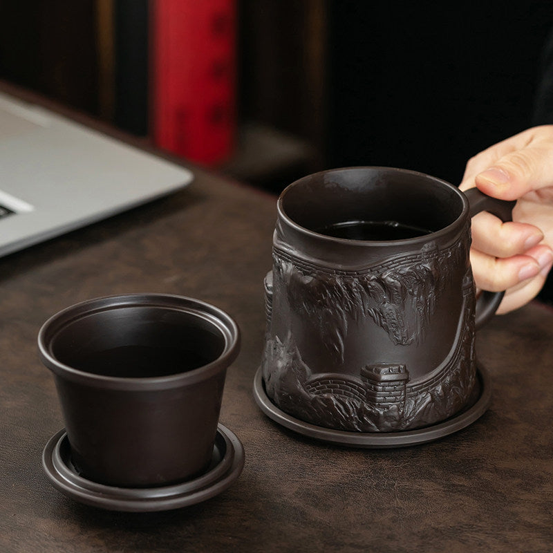 Great Wall Purple Clay Tea Cup With Infuser
