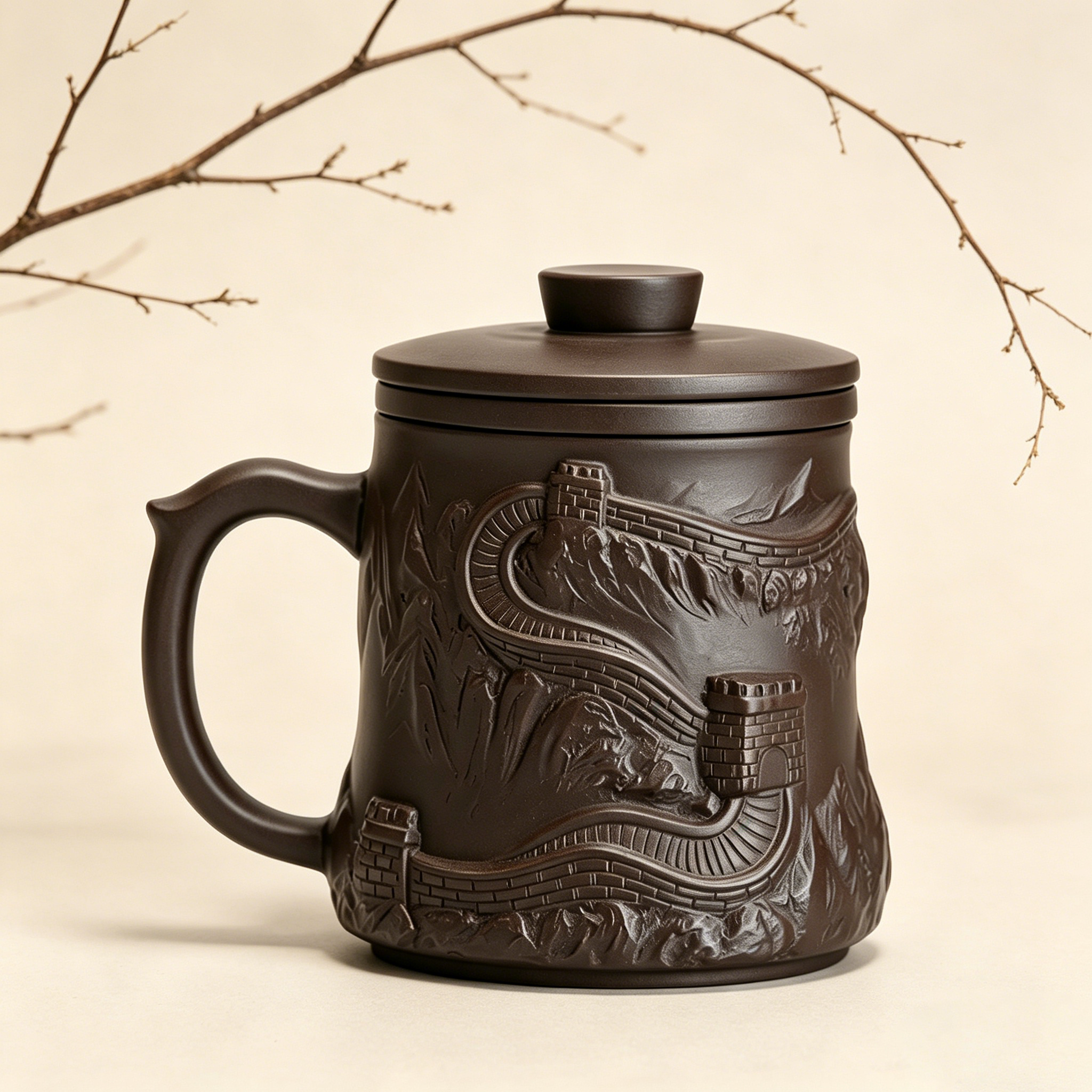 Great Wall Purple Clay Tea Cup With Infuser