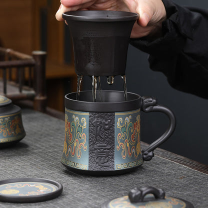 Ruyi Purple Clay Tea Cup With Infuser