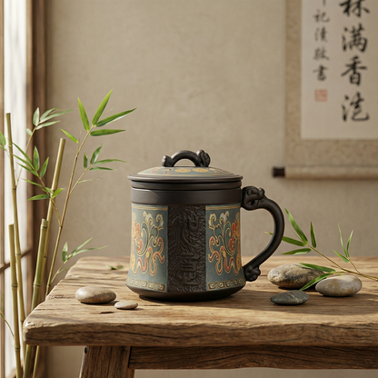 Ruyi Purple Clay Tea Cup With Infuser