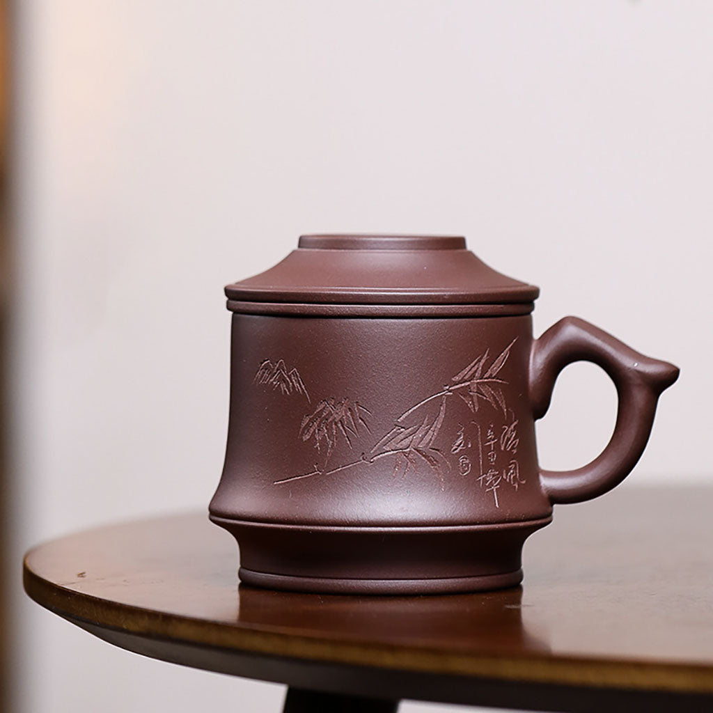Bamboo Purple Clay Tea Cup With Infuser