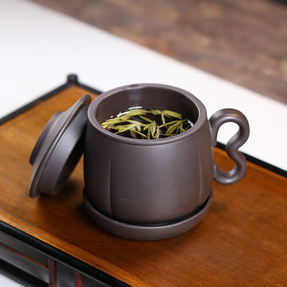 Yixing Black Clay Tea Cup With Infuser