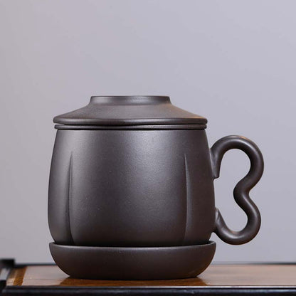 Yixing Black Clay Tea Cup With Infuser