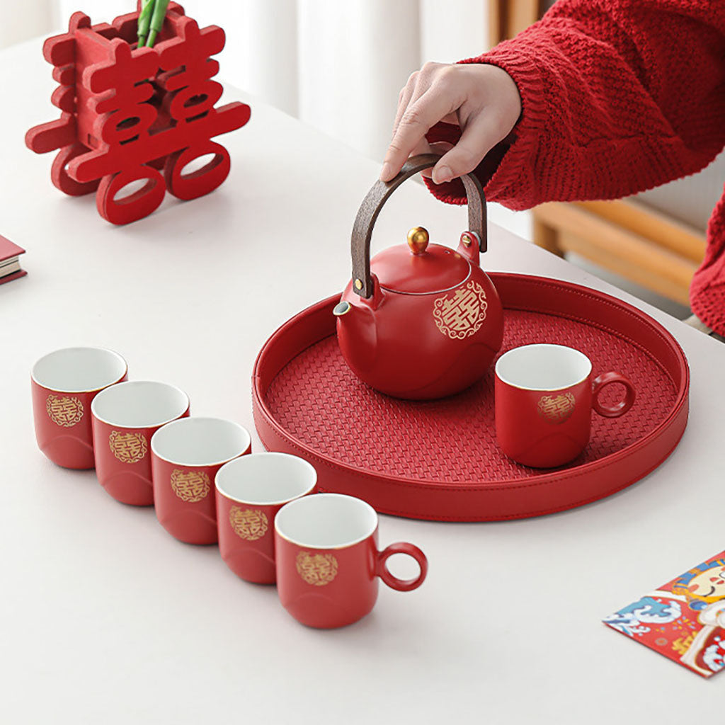 Golden Double Happiness Ceramic Wedding Tea Set – Umi Tea Sets