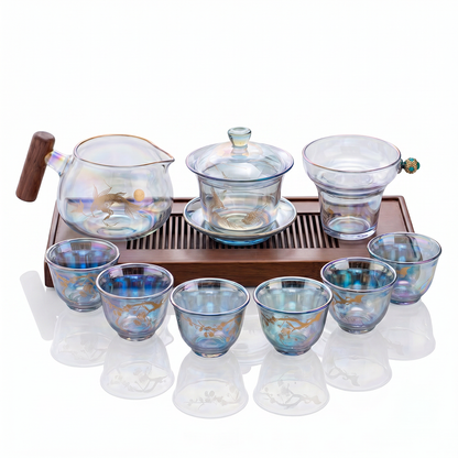 Iridescent High Borosilicate Glass Gaiwan Tea Set
